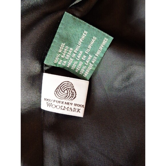 Vintage LAUREN Ralph Lauren Women's Wool Black N White Lined Blazer Size 16 - Picture 14 of 16